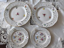 Burg Lindau Porzellan 4 Sammelteller Durchbruchporzellan