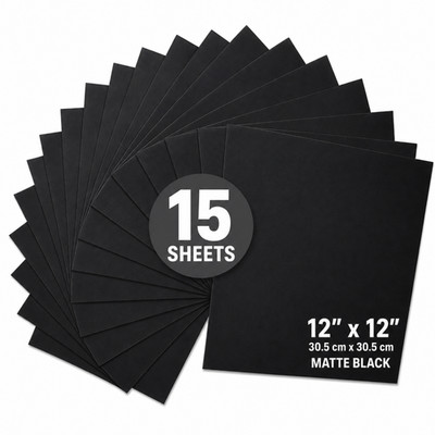Permanent Vinyl Blätter 12x12 Werbetechnik matt schwarz weiß selbstklebend klebend