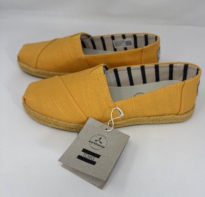 Toms Earthwise Ortholite Yellow Size 6.5 Slip-On