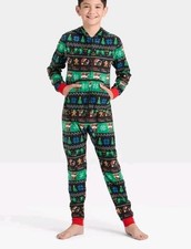 Cat Jack One Piece PJs Sz Med 8 NWT Christmas Gingerbread Zip Hoodie C-17