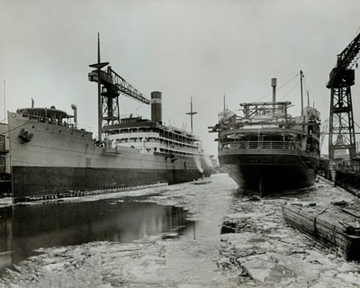 S.S. Santa Ana Cramp's Shipbuilding Ship Yards 1918 Philadelphia PA  8x10 photo