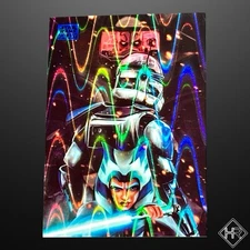 2025 Topps Chrome Star Wars Galaxy #53 Shattered Blue Lava Refractor /175 Ahsoka