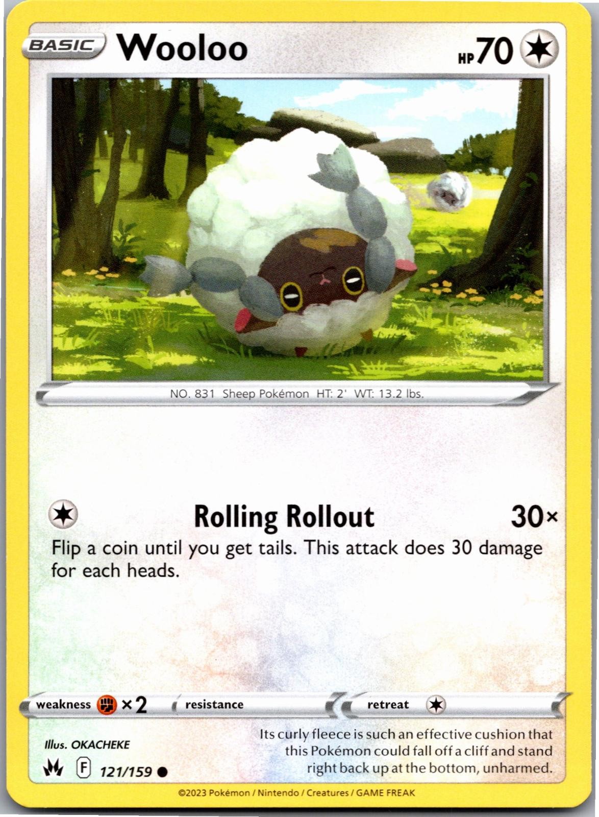 Wooloo 121/159 Common Crown Zenith Pokemon Near Mint