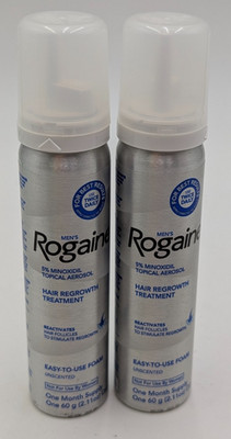 2 Men's Rogaine 5% Minoxidil Topical Aerosol 2 Month Supply Foam