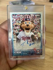 RARE TC Bear 2015 Topps Opening Day Mascot Autograph Auto Minnesota Twins