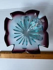 Vintage Italian Murano 1960s JICo Candy Dish Blue Purple Bowl Blown Glass