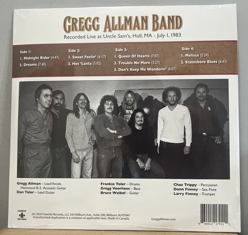 Gregg Allman : Uncle Sam's #416/1500! 2LP Sealed TRIPPY TANGERINE Vinyl - Image 3 of 4