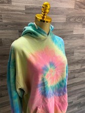 COLORTONE Pullover Tie Dye Multicolor Hooded Sweatshirt Hoodie Women's Size M