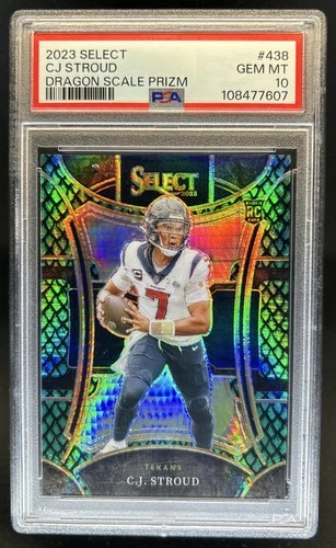 2023 Panini Select C.J. Stroud RC Dragon Scale Prizm Suite #/70 Texans PSA 10
