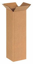 6620 Tall Corrugated Cardboard Box 6" L X 6" W X 20" H, Kraft, for Shipping, Pac