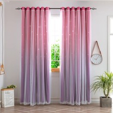 Kids Curtains for Girls Bedroom Princess Curtains for Daughter Room 84 Inches...
