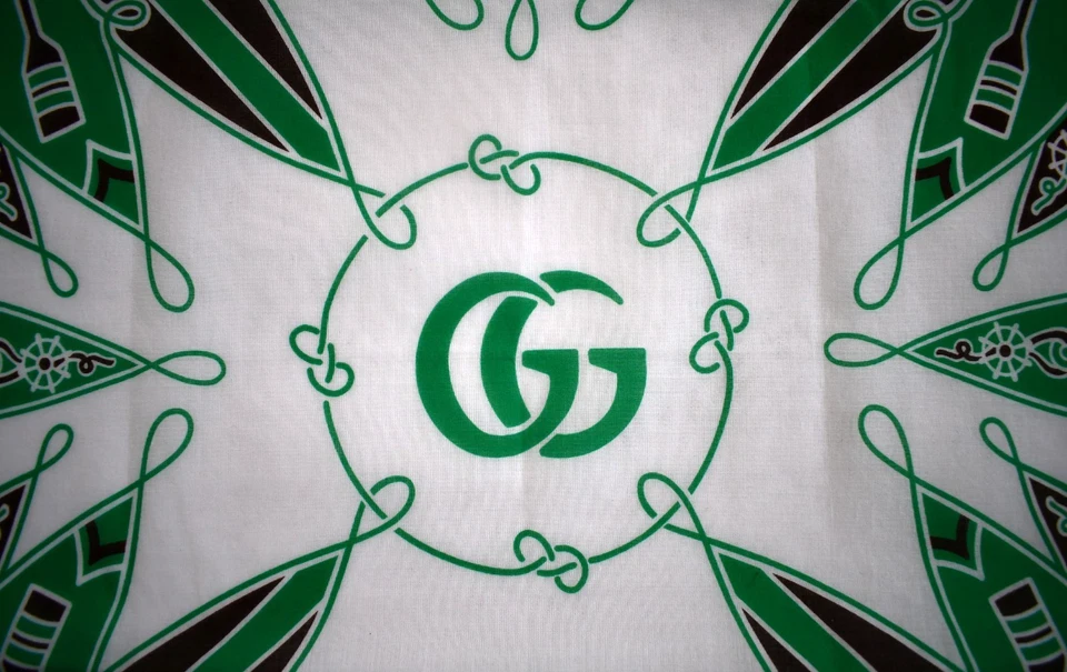 🆕️Nuevo GUCCI GG NUEVO MARINERO Náutico 100% Algodón Bandana Pequeña Bufanda Pañuelo Foto 4 de 4