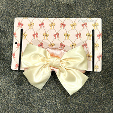 Pink Satin Single Sleep Mask Eye Mask with Large Ivory Bow, Pink  Ivory