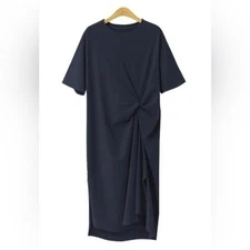 Chase New Design Black Knot Waist Midi Dress Large