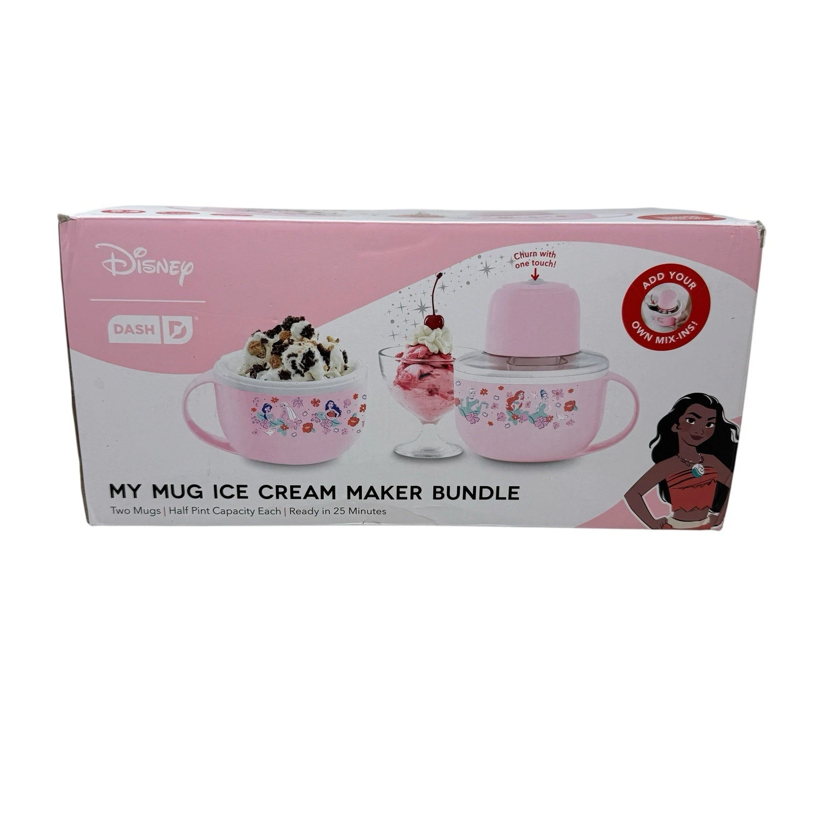 Disney Dash Princess My Mug Ice Cream Maker Bundle NEW
