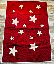 Pottery Barn Kids red  white Stars Quilt 35"x46" crib toddler NEW