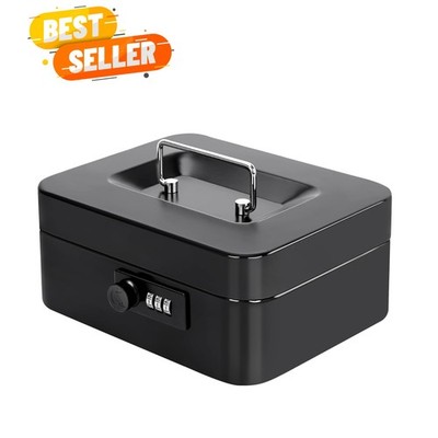 Durable Combination Lock Box for Cash & Medications - 7.87'' x 6.3'' Dimensions