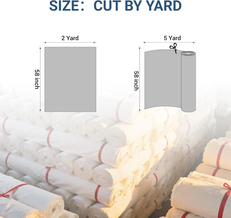 100% расчесанная хлопчатобумажная ткань в ярдах однотонная, натуральная ткань, 13 вариантов, - Изображение 2 из 4