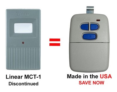 Linear MCT-1 DNT00083 Compatible 3 Button Visor Remote MADE in USA