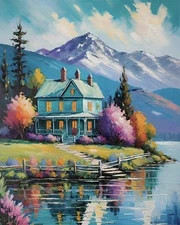 Stunning Impressionist Sunset Landscape Art Print Limited Edition Signed Artwork