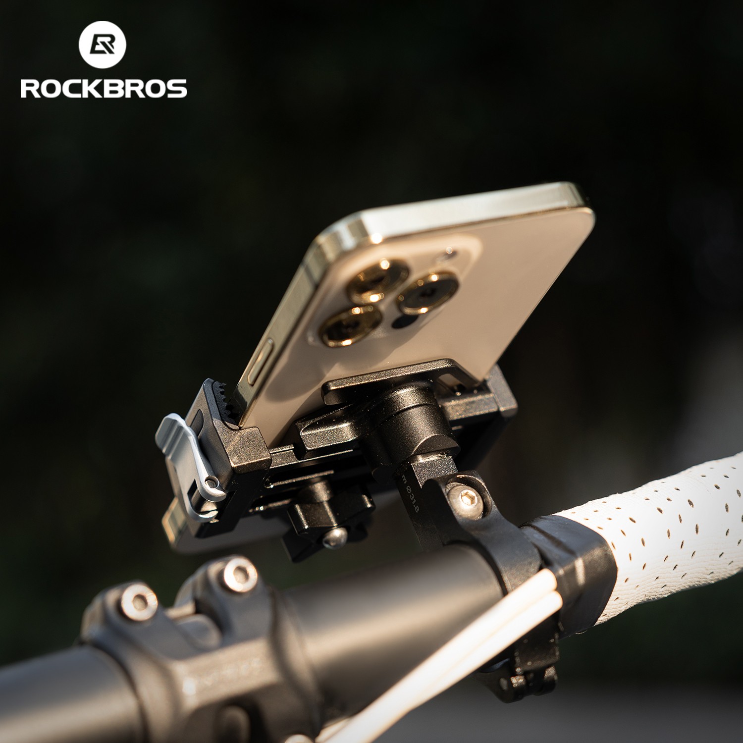 ROCKBROS Bike Phone Holder Mount Handlebar with Adjustable Clip Quick Release