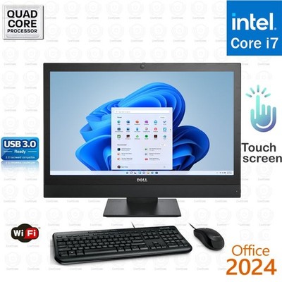 WINDOWS 11 Dell AIO 24'' TOUCH Computer Core i7 16GB RAM 256GB SSD Office 2024