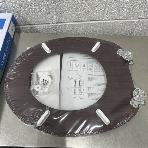 Showerdrape Norfolk Mahogany And Chrome Toilet Seat - Picture 5 of 5