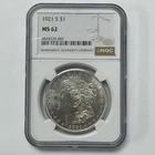 1921-S Morgan Silver Dollar $1 NGC MS62 San Francisco Coin