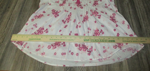 Salon Studio Womens White Pink Floral Roll Tab Top Sz Medium Boho Cottage Core - Picture 9 of 13