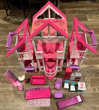 Rare Large A Frame Barbie Malibu Dream Play Doll House With Furniture