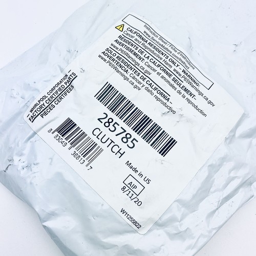 CONJUNTO DE EMBRAGUE DE LAVADORA PARA PIEZA DE BAÑERA DE HIDROMASAJE #285785 PIEZAS DE CERTIFICADO DE FÁBRICA, HECHO EN EE. UU. - Imagen 2 de 3