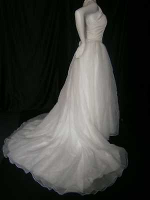 Rena Koh Wedding Dress 4 6 8 Organza Halter Illusion Back Ballgown 3-D  Roses | eBay