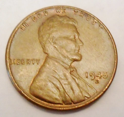 1945 D Lincoln Wheat Cent / Penny  *AU - ABOUT UNCIRCULATED*   **FREE SHIPPING**