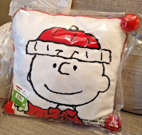 Peanuts Charlie Brown Pillow 14" HolidayNEW