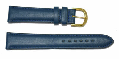 Bracelet De Montre Cuir 18 Mm – Bleu Pétrole, Cuir Vachette Lisse – NEUF Avec étiquettes