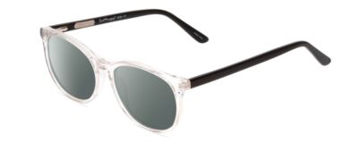 Ernest Hemingway H4839 Unisex Cateye Polarized Sunglass Clear Crystal/Black 52mm