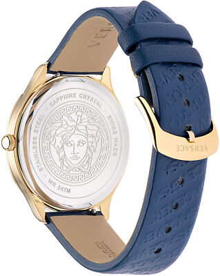 Versace VE2O00322 Logo Halo blue gold Leather Women