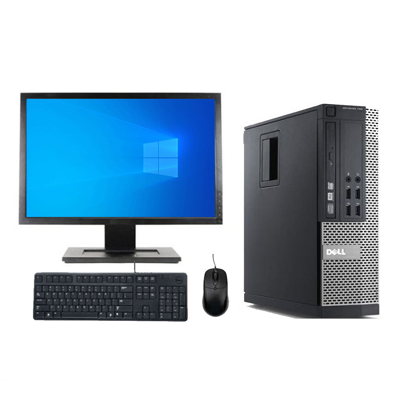 Placement complet ordinateur fixe PC Intel Core i5 Windows 10 + écran LCD  22 VGA/DVD Rom/Microsoft (reconditionné certifié)