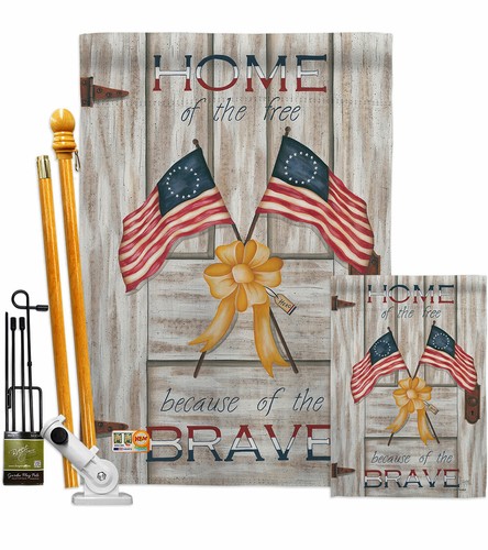 Home of the Free Garden Flag Star and Stripes Patriotic Yard House Banner - Picture 5 of 17