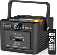 Image of Greadio Portable CD Player for Home, Rechargeable Boombox Cassette Player, FM Ra
