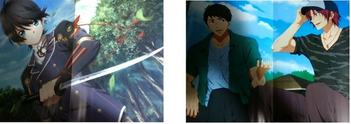 two reversible poster tohken touken ranbu Free gundam iron-blooded orphans - Picture 2 of 2