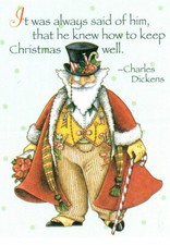 Charles Dickens-KEEP CHRISTMAS WELL-Handcrafted Magnet-w/Mary Engelbreit art  