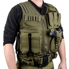 Barska VX-200 OD Green Adjustable Tactical Vest Right Hand with Holster BI12332