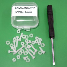 Turntable Cartridge Headshell NON- MAGNETIC NYLON Mounting Screw M2 Kit