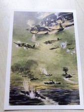 Pocztówka polowa z II wojny światowej " Heinkel He 111 w ataku na drabinę"