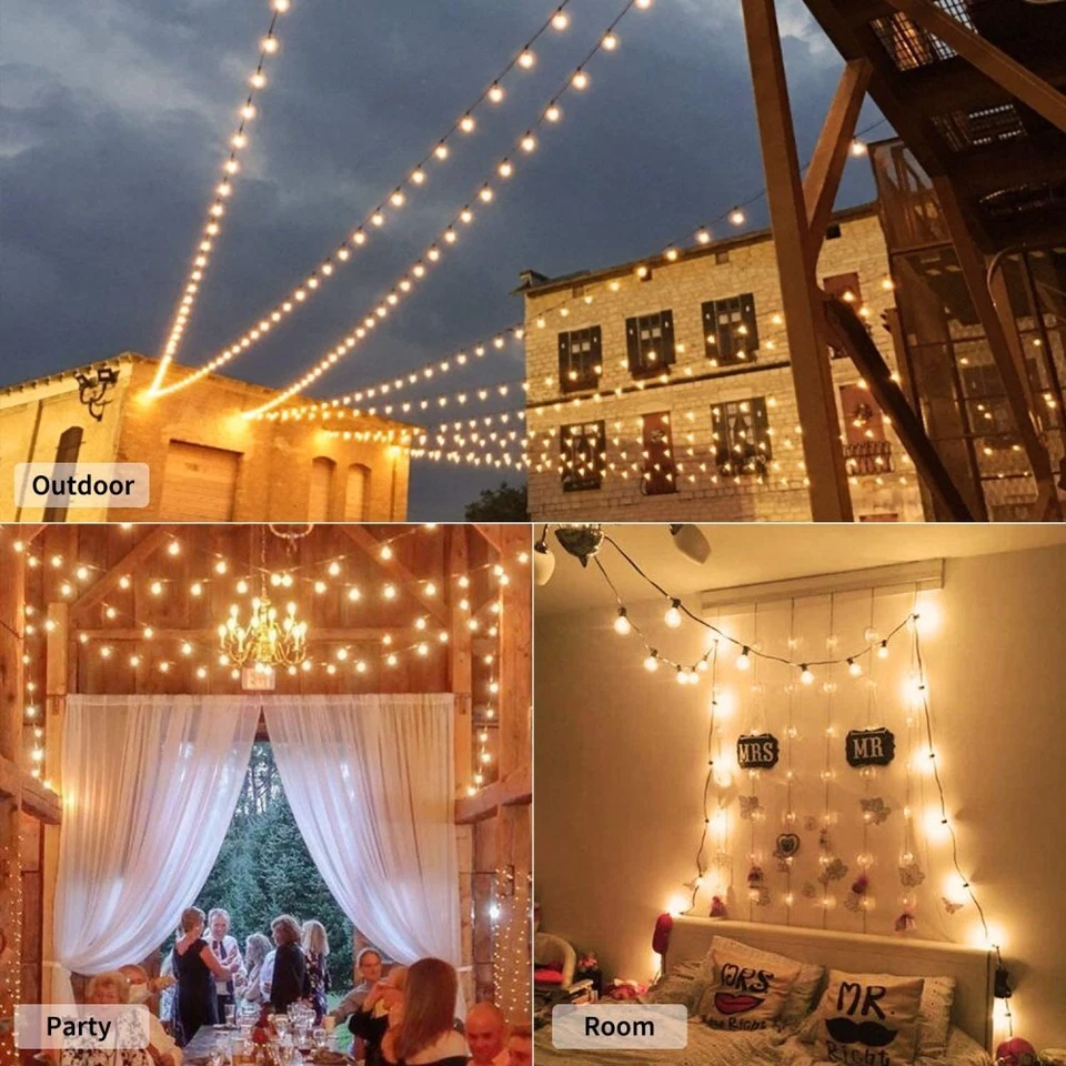 Lichterkette Solar Außen 30 LED Lichter Lampion Beleuchtung Garten String Lights - Bild 3 von 4