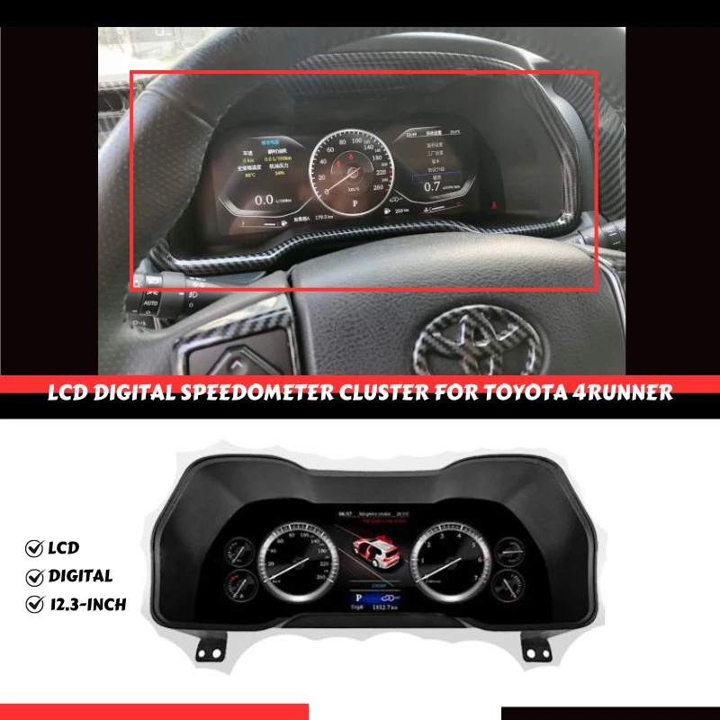 12.3"For 2010-2022 Toyota 4Runner LCD Digital Cluster Instrument Speedometer - Image 4 of 4