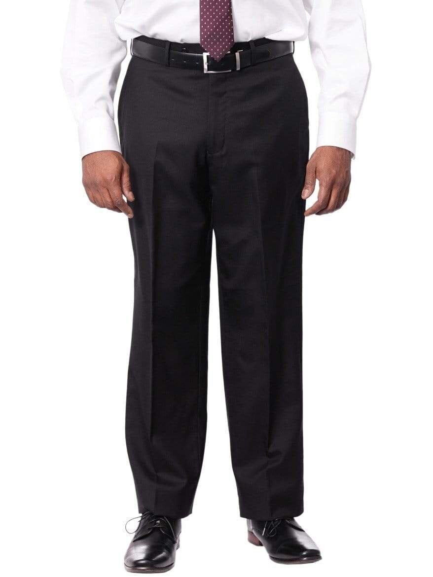 Montefino Mens Solid Black 100 Wool Regular Fit Dress Pants eBay