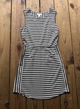 Urban Outfitters Silence + Noise juniors M gray & white stripe fitted mini dress