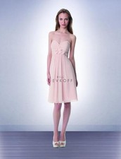 Bill Levkoff Bridesmaid Dress 949 Prom Wedding Short Gown Strapless Chiffon NEW